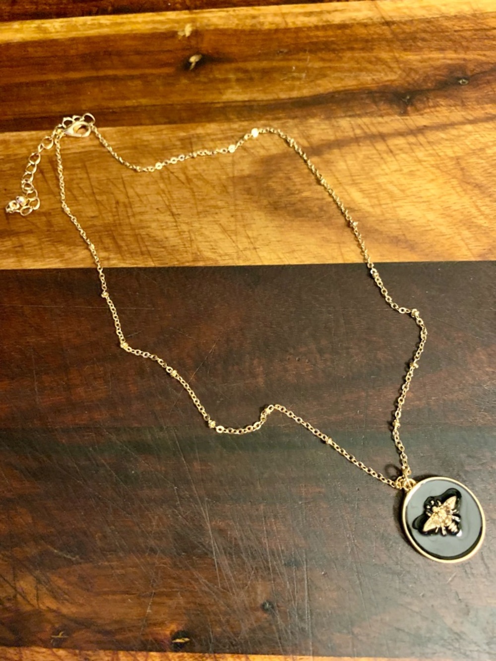 Enamel Glaze Inlay Bee Wish Necklace for Women. - Picture 3 of 5